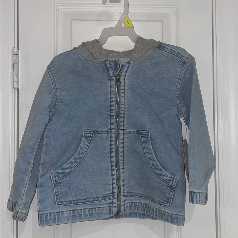 NWT Unisex Denim Jacket with Sweatshirt Hoodie